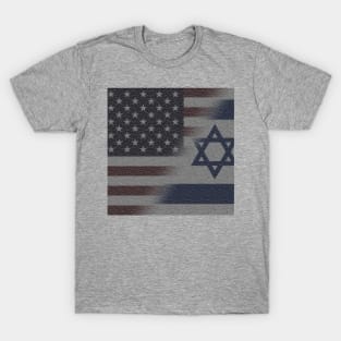 American and Israeli Flag Blended T-Shirt